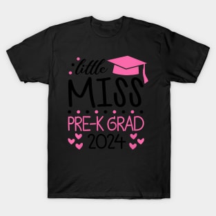 Kids Little Miss Pre K Grad Preschool Pre k Graduation 2024 T-Shirt